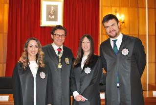 Los tres nuevos jueces con el presidente del TSJMU, Miguel Pasqual del Riquelme